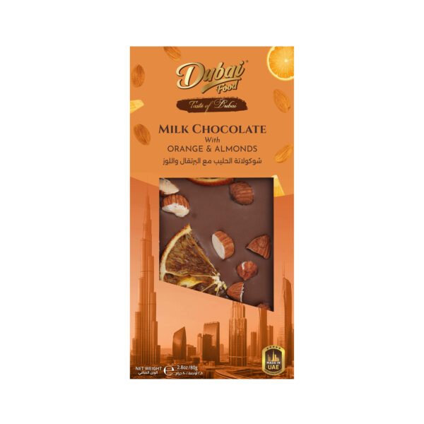 Milk Chocolate With Orange & Almond 80g